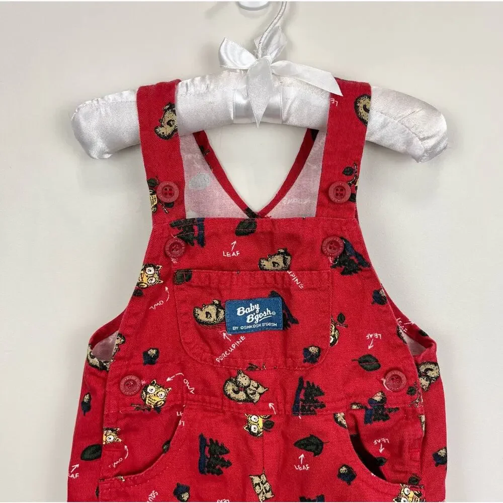 Vintage OshKosh B'gosh Ribbed Red Owl Bodysuit 6-9 Months